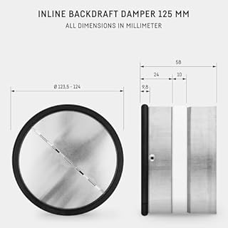 neverest® RKI 125 mm - Valvola di non Ritorno Aria con Guarnizione Interna per Condotte Aria Ventilazione da inserire all'interno