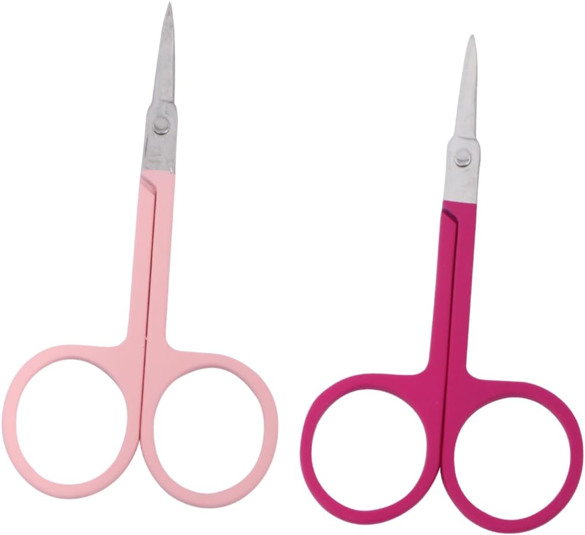 NOLITOY 4pcs Eyebrow Scissors Portable Eyebrow Trimmer and for Precise Grooming Salon Lightweight and Easy to Use and Facial Hair Care