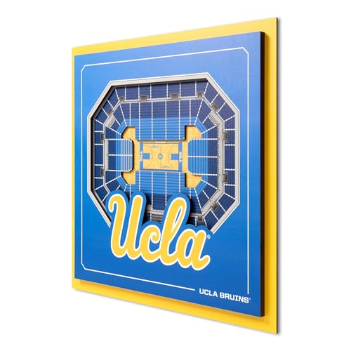 YouTheFan Officially-licensed NCAA UCLA Bruins Stadium Series 3D Wall Art - multi-layer team stadium replica, detailed sports fan gift, indoor decor