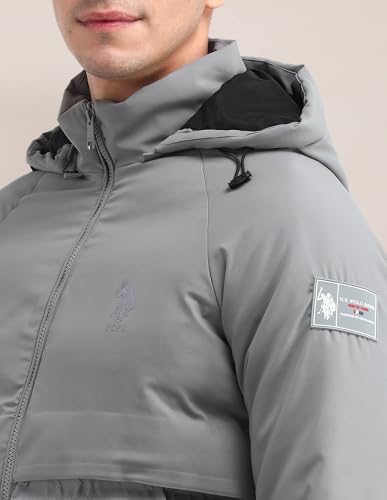 Image of Solid Hooded Puffer Jacket