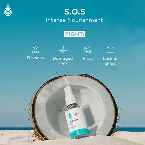 Hidratei SOS Hair Serum | Treats Dry, Frizzy and Damaged Hair | Brings Back Shine For ALL Hair Types | Volume Generation, 1 Fl. Oz.