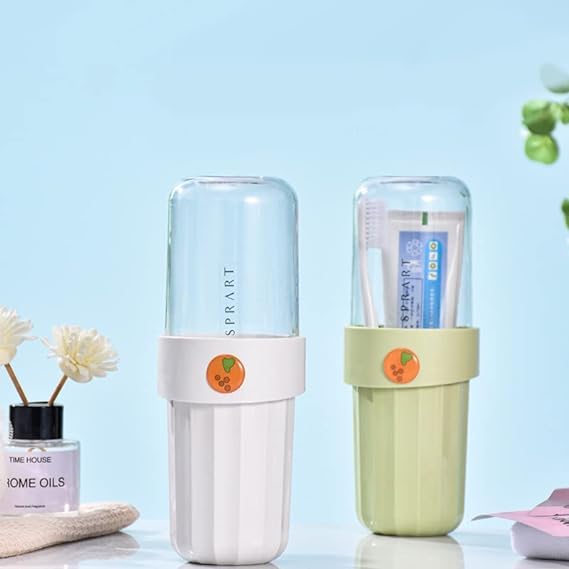 PAVITYAKSH Toothbrush Holder Cup Plastic Portable Hiking Camping Travel Toothbrush & Toothpaste Holder Bathroom Storage Organizer Case 3
