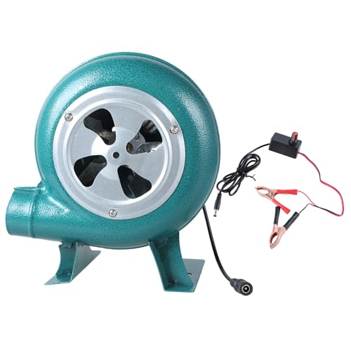 Souffleur électrique à vitesse réglable 12 V avec câble de 130 cm pour amateurs de barbecue, pique-niques et fours de métallurgie