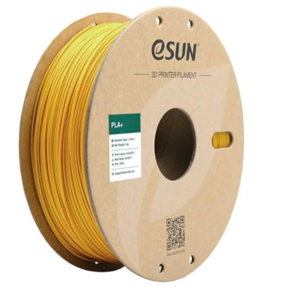 Image of eSUN PLA+ 3D Printing Filament 1.75mm High Speed Filament Speedy PLA Plus for Fast Printing, Dimensional Accuracy + /- 0.03mm, 1KG (2.2 LBS) Yellow