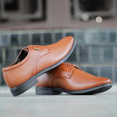 Image of Liberty Fortune HOL-130E Formal Lacing Derby Shoes for Men with PVC Sole | PU Outsole | Comfortable & Lightweight | Cushioned Footbed | Durable & Trendy Design