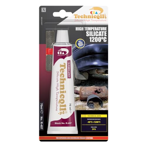 1x HIGH TEMPERATURE 1200'C ADHESIVE GLUE FOR EXHAUST FIREPLACE OVENS COLLECTORS 70 ml new