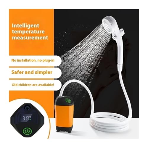Ducha portátil para camping, bomba recargable de 9000mAh, con pulverizador portátil, IPX7, recargable por USB, adecuada para camping familiar, senderismo, mochilero y viajes a la playa miniatura 5