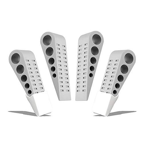 Premium Door Wedge,Rubber Door Stopper with Wall Mount Holder,Available White Door Stop,Suitable for All Floor Types,Portable Environmentally Friendly and Safe(4 Pack Gray)