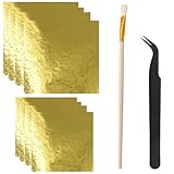 JcvPot Essbares Blattgold Für Torten, Blattgold Essbar, Wafer Paper Für Torten, Blattgold 24 Karat...