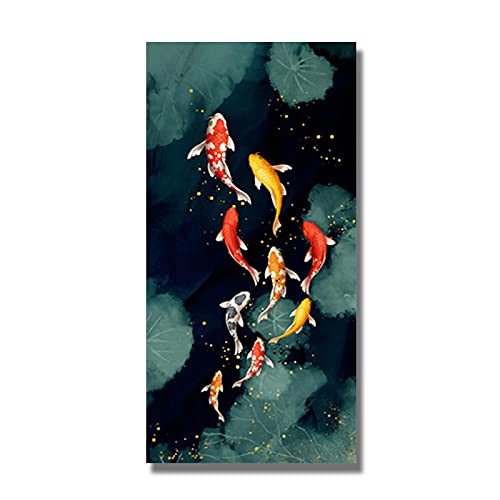 Koi Fish Feng Shui affiche moderne avec carpe et lotus pour décoration murale