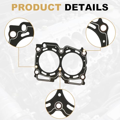 Image of Partsflow Head Gasket Set W / 12 Head Bolts Compatible with Subaru Legacy 2000-2003, Outback 2000-2003, Impreza 1999-2003,Forester 1999-2003, Subaru Baja 2003 2.5L OE#ES72212