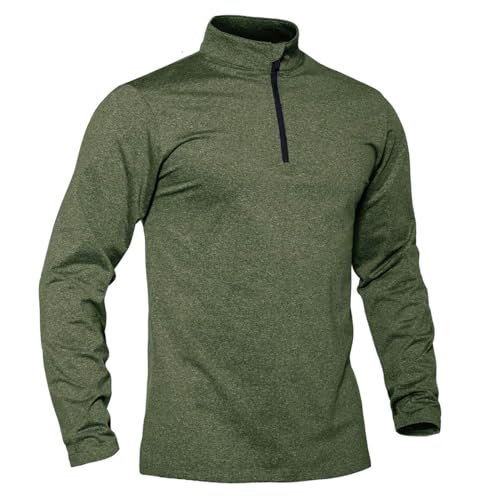 TACVASEN Winterpullover Herren Pullover Half Zip Microfleece Laufshirt...