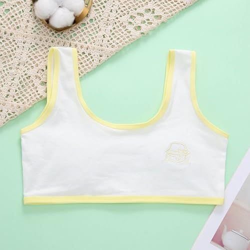 Girls Bras Cotton 9-17 Years Cotton Sports Bras for Girls Underwear for Girls Teen Strapless Bras for Girls Ages 12-14 Strapless Bras for Teens Preteen Bras Kids Bra 05# Yellow 9 Years2
