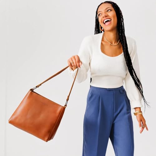 Image of Portland Leather Goods Triangle Shoulder Bag for Women - Handmade from the Finest Full-Grain Hides | Handmade