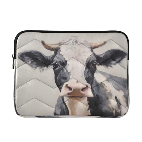 Funda para portátil de 13-14 pulgadas con diseño de vaca miniatura 1