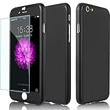 iPhone 6 Plus Case, Anole®[360 All Round Protective Case] Ultra-thin Hybrid [Tempered Glass Screen Protector] + Acrylic PC Hard Case Cover & Skin for Apple iPhone 6 Plus 5.5 Inch (Black)