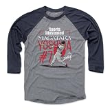 500 LEVEL Masataka Yoshida 3/4 Sleeve T-Shirt - Masataka Yoshida Sports Illustrated & Boston Cover WHT (Navy/Heather Gray, Small)