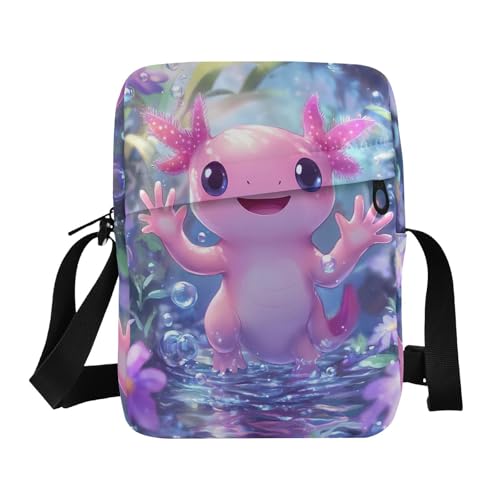 Crossbody Bag Cute Axolotl Messenger Bag for Women Men Purse Shoulder Bag Satchel Bag with Adjustable Strap 202b6526 - Main Image