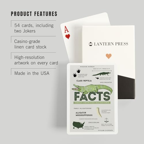 Lantern Press NAIPE Poker Facts About American Alligators miniatura 3