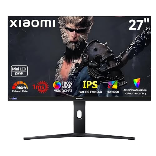 Xiaomi Mi Monitor ブラック Xiaomi 27'' Mini LED Computer Gaming Monitor, 180Hz Fast IPS 1ms