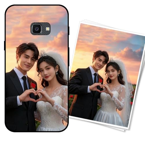 WUACYEAMING Funda Personalizada para Samsung Galaxy Xcover 4s Carcasa Custom Antigolpes/Antirrayaduras con Diseño de Fotos+Textos   Regalo para Graduaciones/Nacimientos/AniversariosNegro Noche