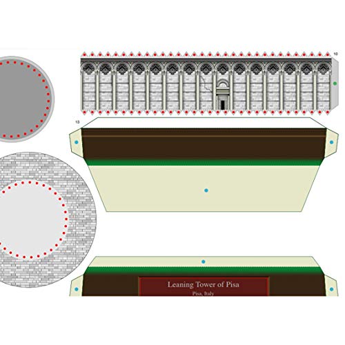 Torre Torta Inclinada Pisa Italia Quebra Cabeça 3D Colagem Miniatura Papercraft HAS BRASIL