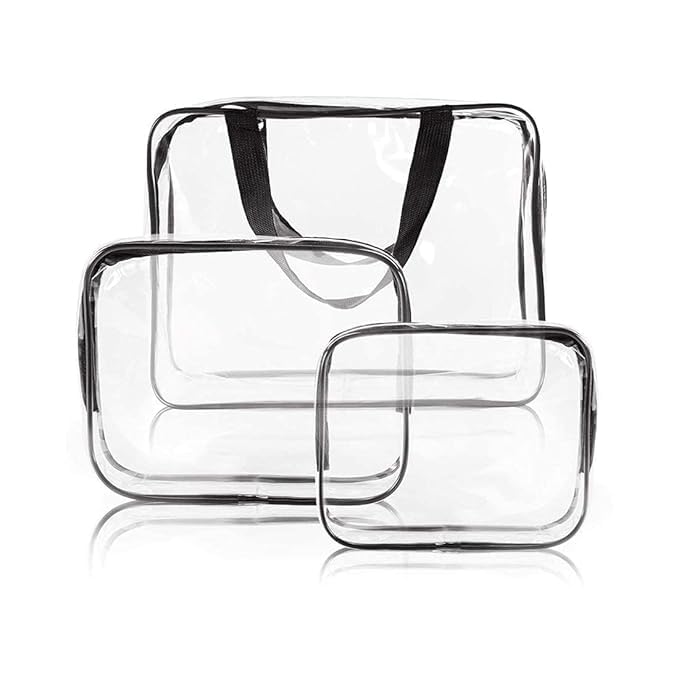 FICTIOUS Waterproof Toiletry Bag for Women Men, Translucent Makeup Cosmetic Travel Organizer Bag Wash Bag for Travel Bathroom Toiletries Accessories with Handy Handle. (Transparent Bag)-picture-56
