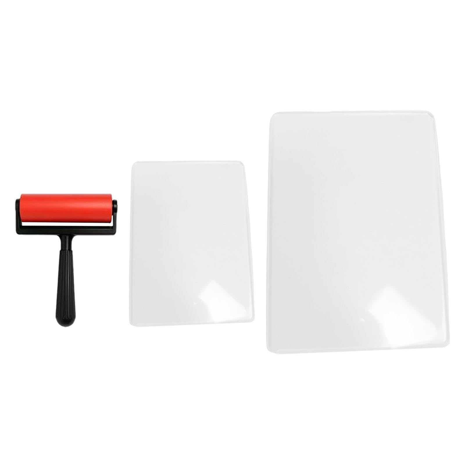 HarillaGel Printing Plate Kit with Press Rubber Roller Reusable Gel Monoprinting Plates Printmaking Supplies for Card Making, Arts and Crafts, Scrapbooking and Journaling