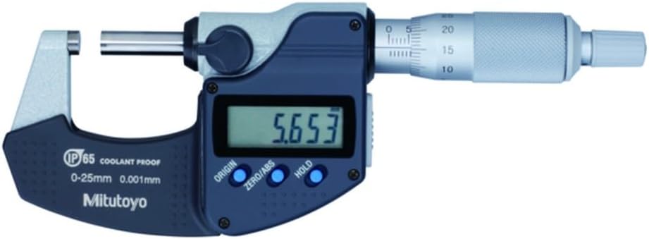 Digital Outside Micrometer Series 293 without Data Output IP65, Measuring Range 0-25 mm, 1 Piece, 293-240-30