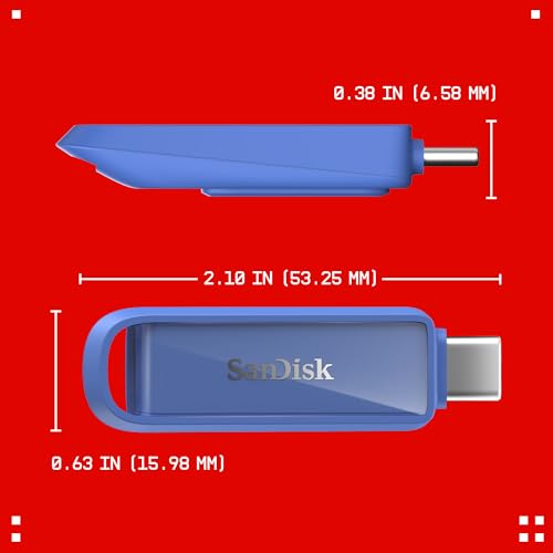 Image of SanDisk Phone Drive with USB-C, 256GB, Upto 150 MB /s, Maritime Blue, 2Y Warranty, Automatic Backup Using SMZ, Works with iPhone 15 & iPhone 16 Series
