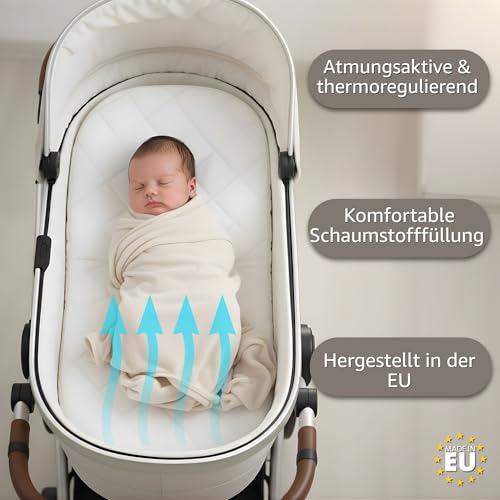 Materasso Da Culla 35X75 Cm - Materassino Bambini Per Navicella Carrozzina Passeggino E Lettino Neonato 35 X 75 Baby Materassi Antisudore Oeko-Tex - 6