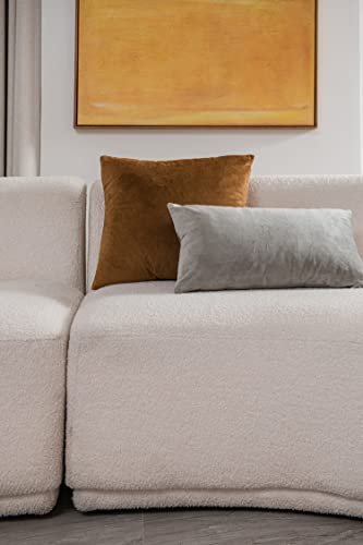 Dezene Throw Pillow Cases 18X18 Golden Brown: 2 Pack Cozy Soft Velvet Square Decorative Pillow Covers For Farmhouse Home Decor #TOP5