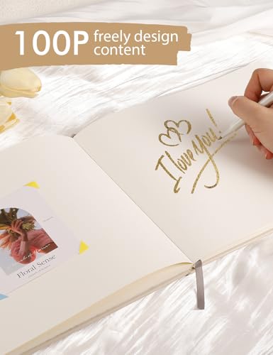 Image of molekaus Wedding Guest Book Hardcover 8 inch x 10 inch,100 Pages | Wedding Guest Book,Guest Book Weddings Reception,Polaroid Guest Book for Wedding with Pen, Photo Corner