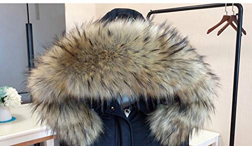 Tngan Faux Fur Collar Scarf Hood Trim Neck Warmer For Winter Coat Jacket Parka Brown B 60Cm #TOP1