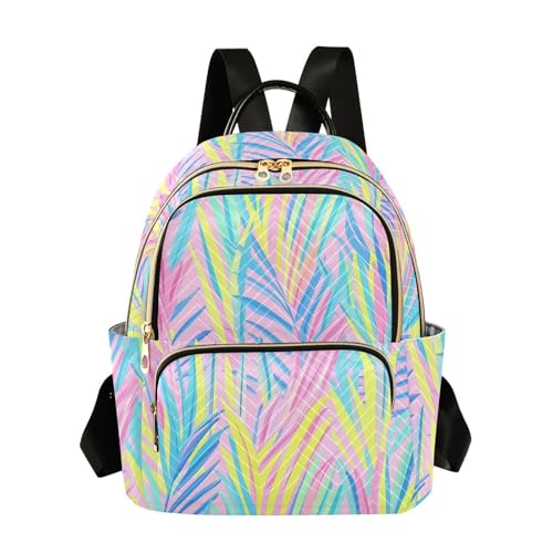 Mochilas universitarias de 12.5 pulgadas con estampado de plantas tropicales simples