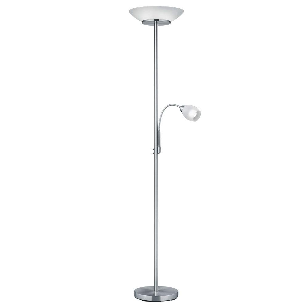 Reality Leuchten Gerry R40063107, metal nikiel matowy, szkło białe, bez 2 x E27 i 1 x E14