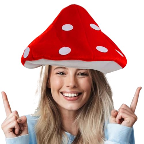 Hooin Chapeau champignon. Chapeau de fête en forme de champignon. Couvre-chef de costume taille adulte.