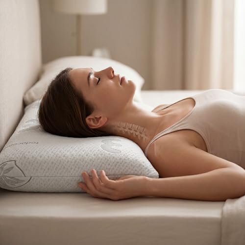 Miniatura 4 de Todocama Almohada Viscoelástica Aloe Vera (Pack 2 Unidades 75 cm), Núcleo Compacto Viscoelástico para Cervicales y Cuello, Firmeza Media-Alta, Doble Funda con Cremallera.