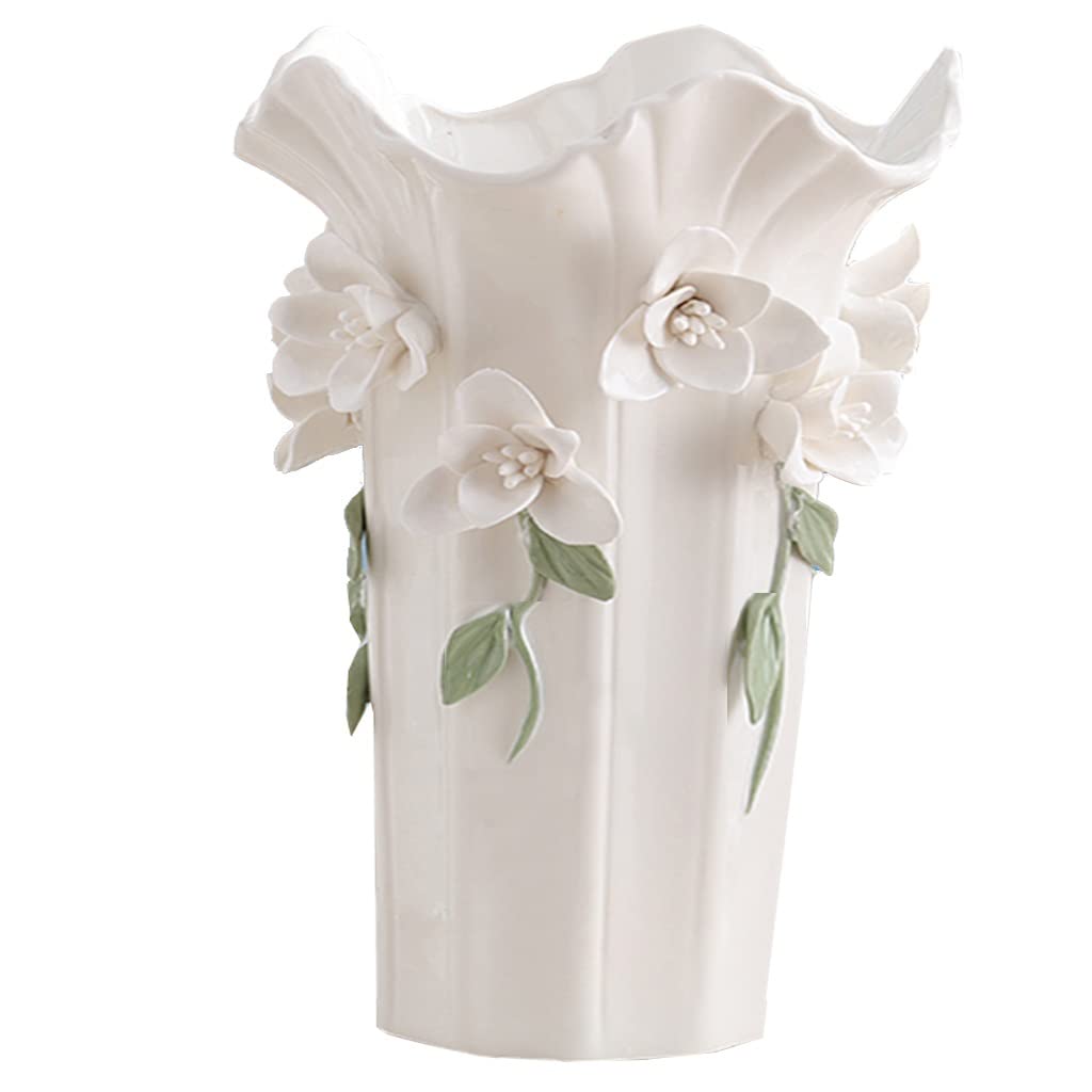 Ceramic vase， Bud Vase Ceramic Wave Shape Decorative