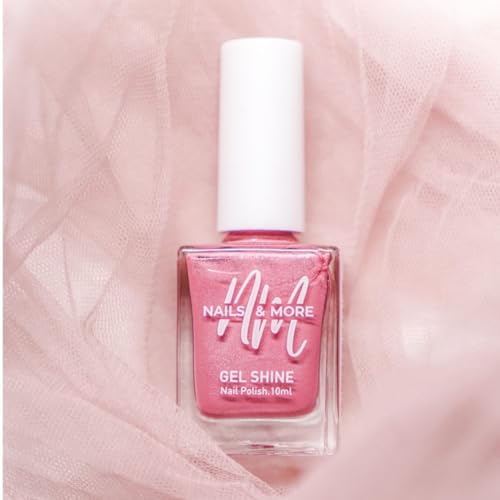 Image of NM NAILS & MORE Argan Oil Infused Gel Finish Shine Nail Polish Long-Lasting Quick-Dry Formula Chip Resistant High Shine Enamel For Women Vegan Cruelty Free Toxin Free (14 Metallic Pink), 10ml