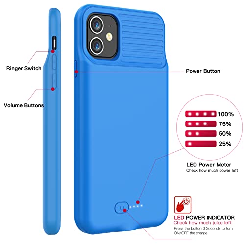BOPPS Battery Case for iPhone 11, Newest 6000mAh Light & Slim Portable Charging Case for iPhone 11, Rechargeable Extended External Battery Pack 360° Full Protection Charger Case for iPhone 11-6.1inch
