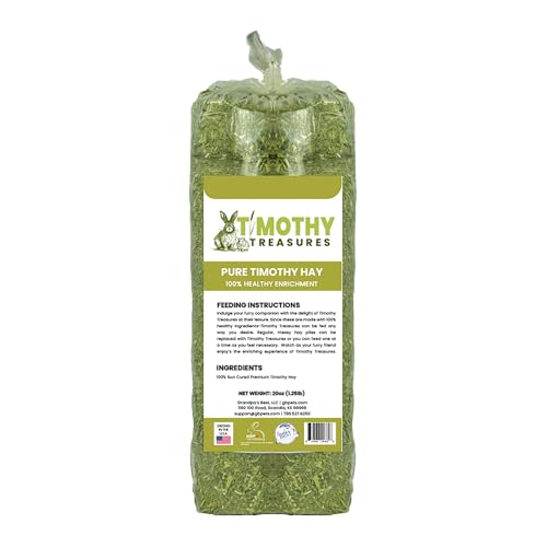 Timothy Treasures, Pure Timothy Enrichment Hay for Rabbits and Small Animals