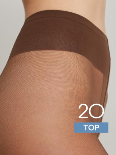 Image of Conte Tights Sheer to Waist Hipster Low-Rise Pantyhose with Adjustable Belt, Top 20 Den