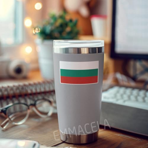 Image of (3PCS) Bulgaria Flag stickers, Countries Flag Stickers - Waterproof Vinyl Decals For Laptops, Tumblers, Water Bottles, Books, Scrapbooks, Size 3 x 1.8