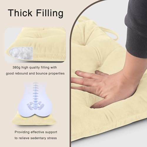 OVOV Chair Cushions for Dining Chairs Set of 6 Tufted Indoor Chair Pads with Ties Soft Square Seat Cushions for Kitchen Chairs 15.5"x15.5",White - Cosy Home Interiors OVOV Chair Cushions for Dining Chairs Set of 6 Tufted Indoor Chair Pads with Ties Soft Square Seat Cushions for Kitchen Chairs 15.5"x15.5",White - Image 5