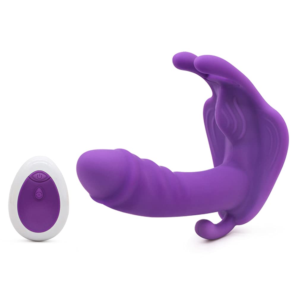 Wearable Butterfly Massaging Toys - Multiple Speed- Wireless Remote Control - Silent Soft Skin-Friendly - 9 Frequency Vibration - Back Neck Shoulder Invisible Relaxation Device 4RF