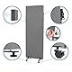 hjh OFFICE Mobile Akustik Trennwand 2er Set 177 x 60 cm FLEXMIUT Stoff Dunkelgrau Raumteiler mit Rollen & Gleiter 891006