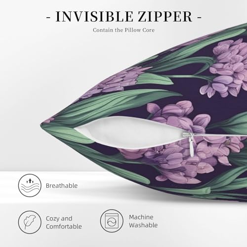 Housse de coussin velours côtelé violet 45x45 cm pour canapé