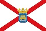 magFlags Bandera Large Ciudad de Logroño es La Rioja - España Según la descripción Paño blanco de proporciones 2/3 con una cruz de san Andrés roja y el escudo