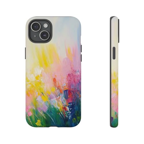 Coque iPhone 15 Plus jaune abstraite style urbain chic